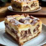 Zimt-Kuchen mit Vanilleglasur auf einem Teller präsentiert