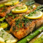 Lachs mit grünem Spargel aus dem Ofen