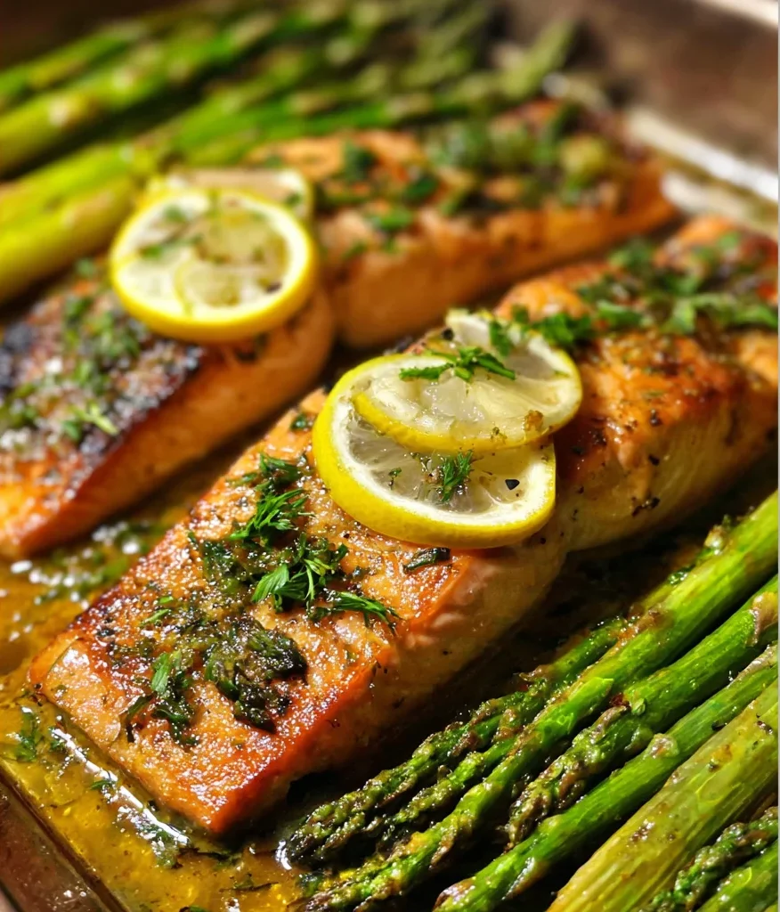 Lachs mit grünem Spargel Lachs mit grünem Spargel aus dem Ofen