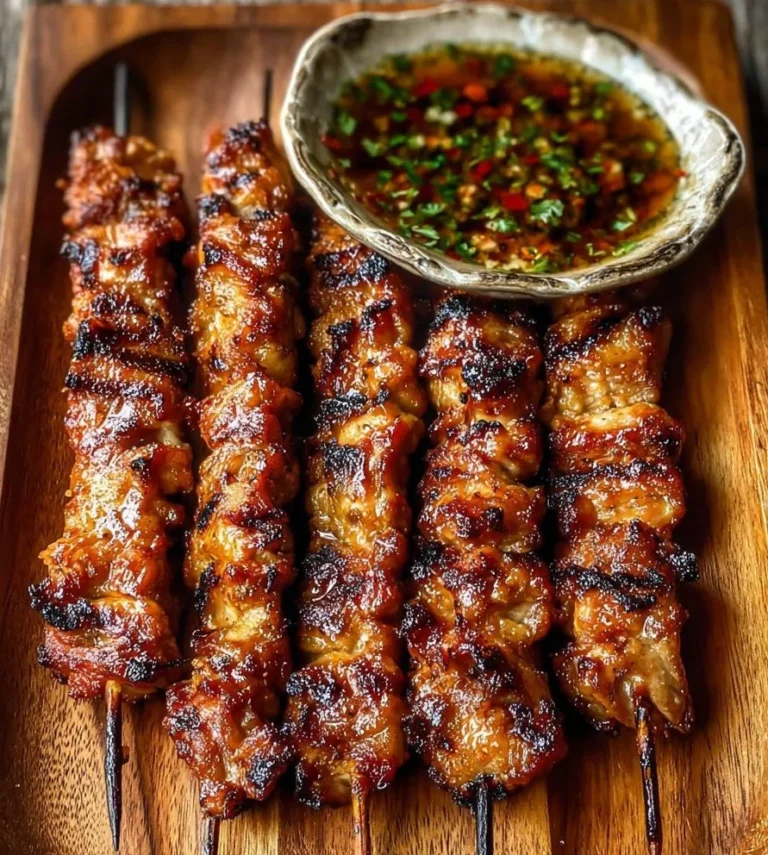 Gegrillte thailändische Kokosnuss-Hühnchenspieße auf dem Grill