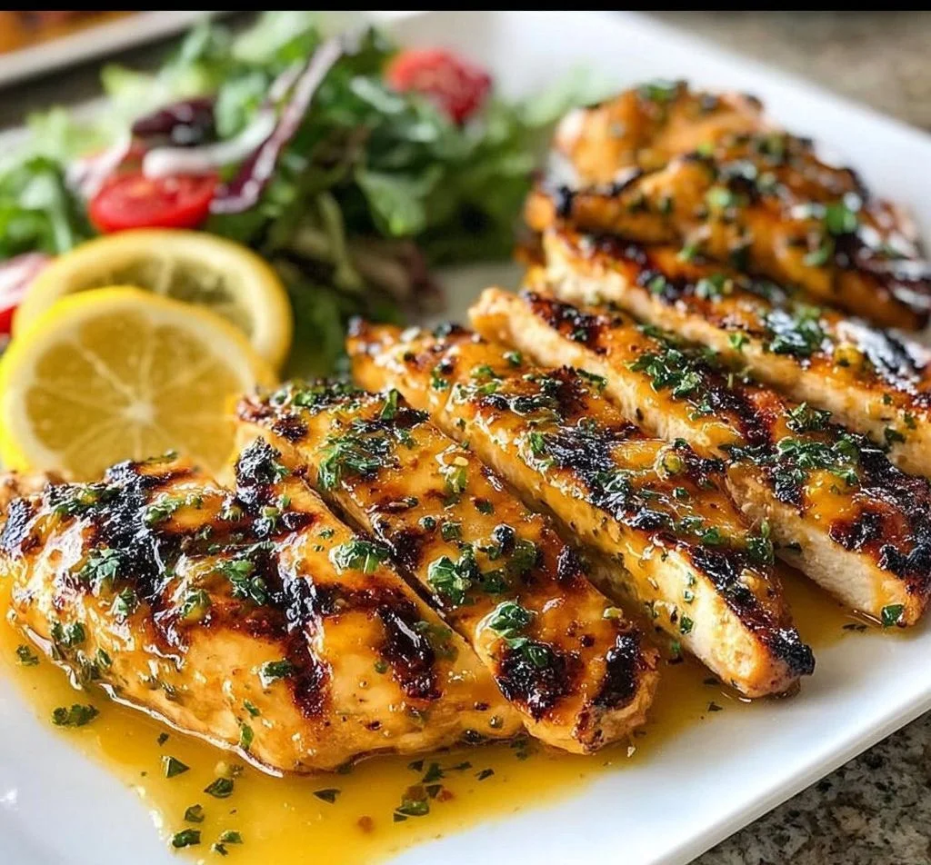 Hähnchen in Honig-Dijon-Marinade auf einem Grillrost