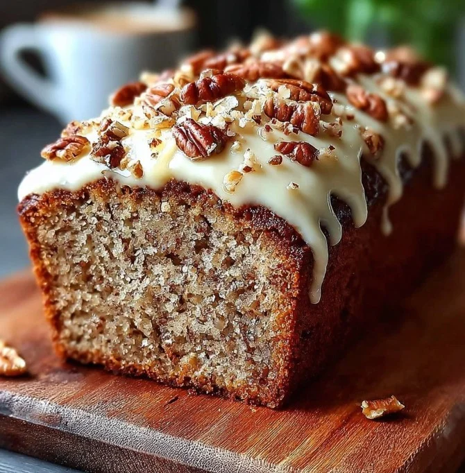 Hummingbird-Brot mit Zimt-Frischkäse-Frosting auf einem Teller dekoriert