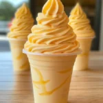 Kokosnuss-Ananas-Soft-Serve in einer Waffel mit frischen Früchten garniert