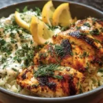 Mittelmeer-Hühnchen-Schüssel mit frischen Zutaten