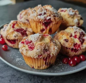 Fruchtige Johannisbeer-Muffins frisch aus dem Ofen