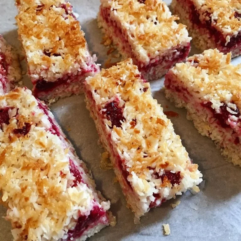 Gesunde Kokosriegel mit Johannisbeeren auf einem Teller