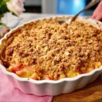 Leckeres Rhabarber-Apfel-Crumble mit knusprigem Topping