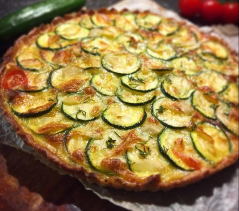 Köstliche Zucchini-Scarpaccia, eine italienische Leckerei mit frischen Zutaten
