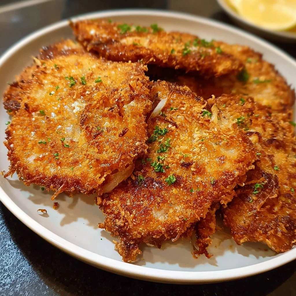Köstliches Airfryer Zwiebelschnitzel, perfekt knusprig und aromatisch zubereitet