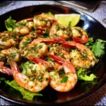 Knusprige Garnelen im Chimichurri-Style mit frischen Kräutern und Gewürzen.