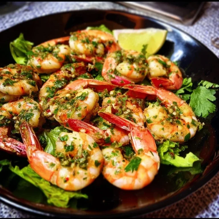 Knusprige Garnelen im Chimichurri-Style mit frischen Kräutern und Gewürzen.