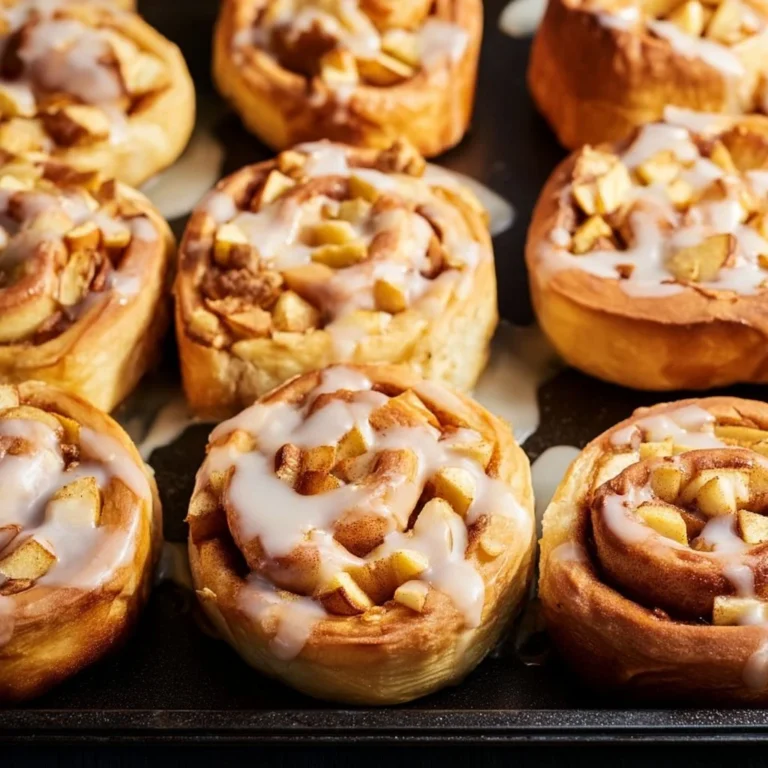 Apfelschnecken frisch aus dem Ofen mit Zimt und Äpfeln dekoriert