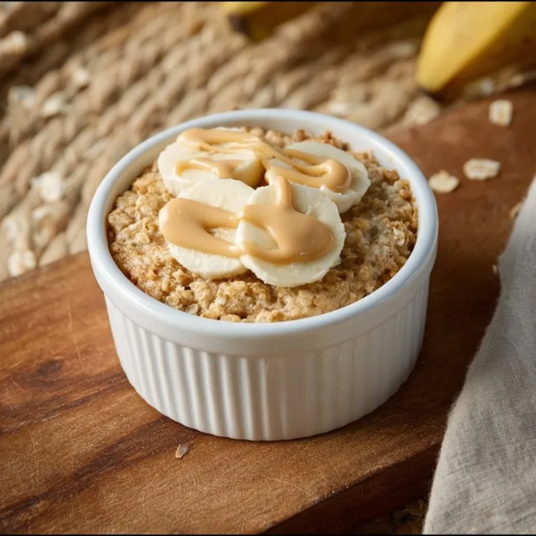 Gebackene Haferflocken aus dem Airfryer serviert in einer Schüssel.