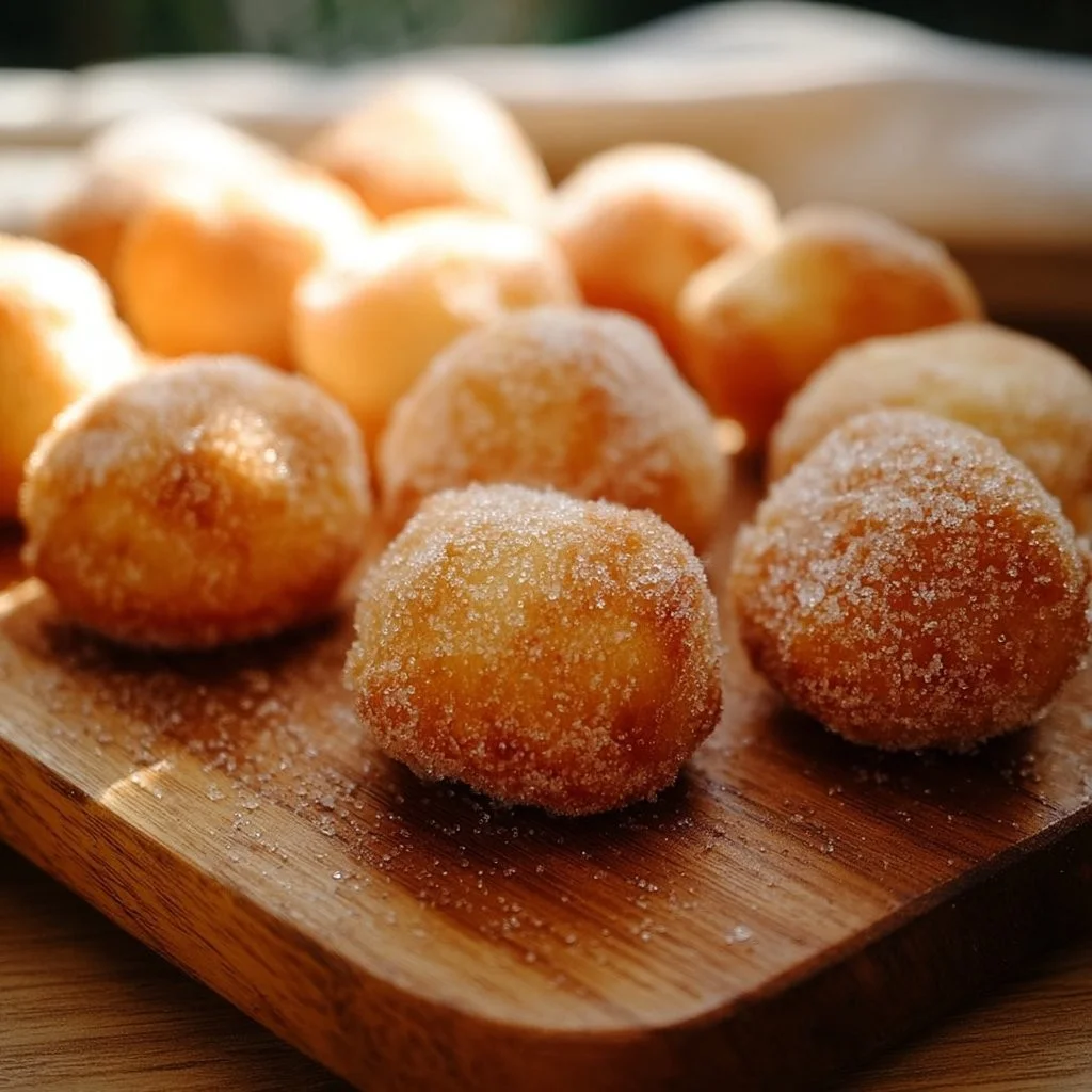 Knusprige Quarkbällchen frisch aus dem Ofen