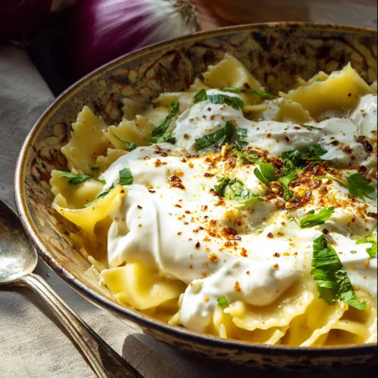 Leckeres Pasta-Gericht mit frischen Zutaten in einem ansprechenden Teller angerichtet