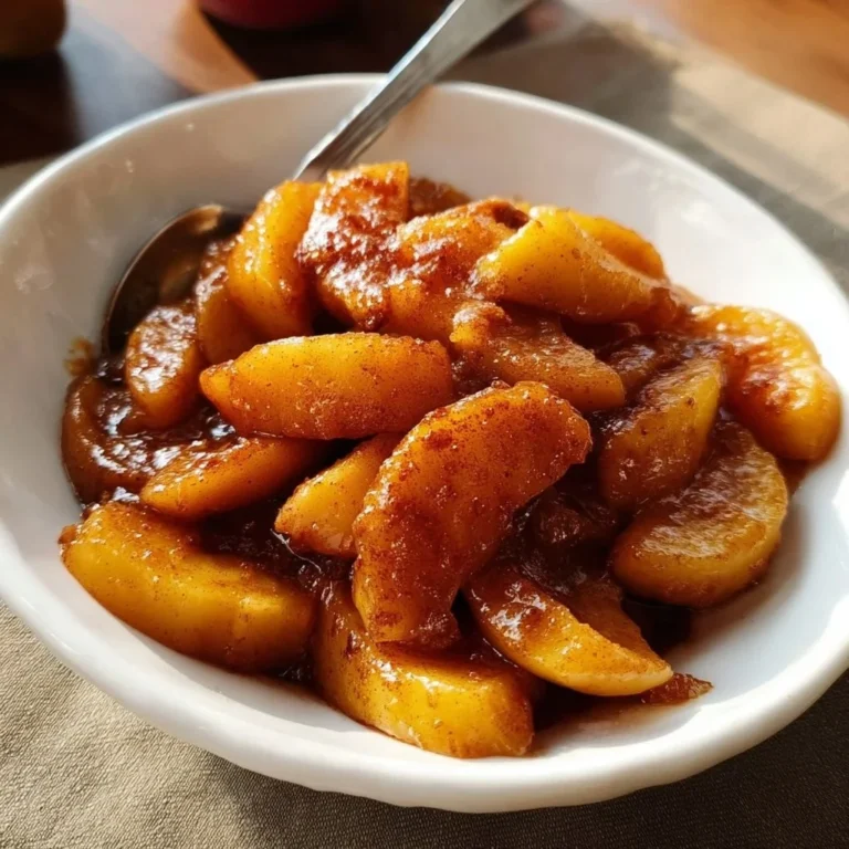 Süße karamellisierte Zimt-Äpfel auf einem Teller