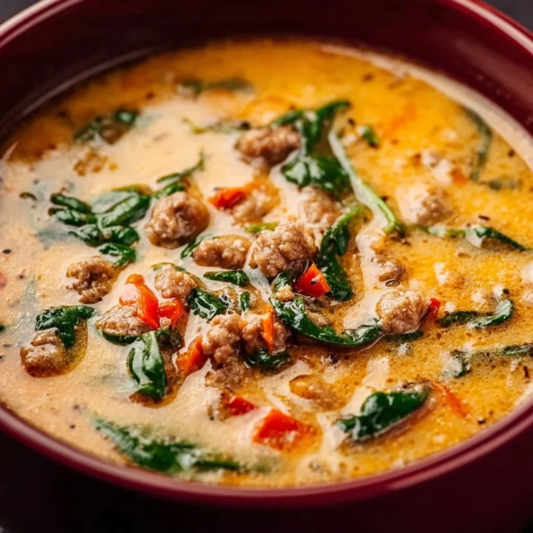 Schüssel mit herzhafter toskanischer Suppe, serviert mit frischem Brot.