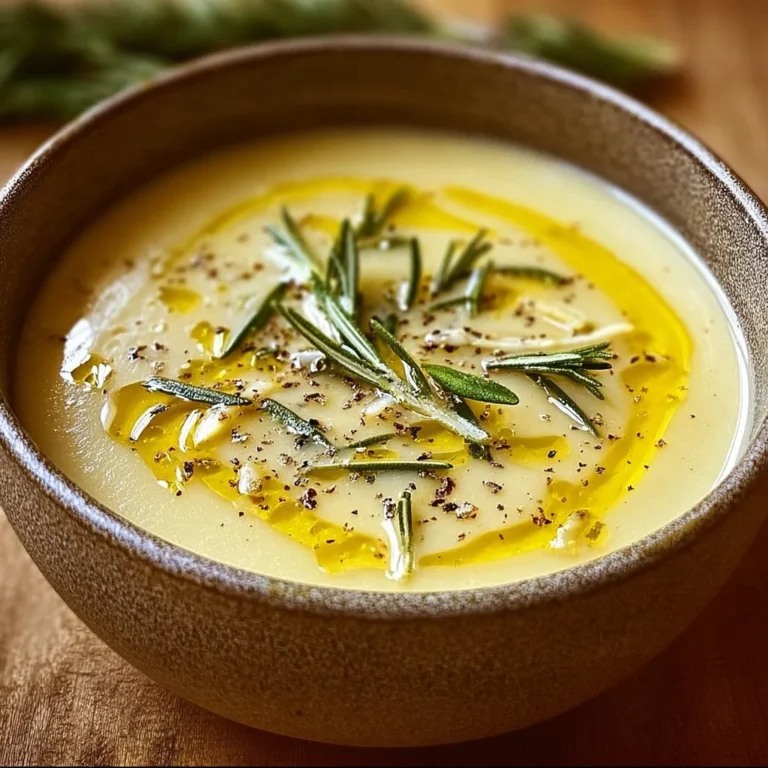 Zitronen-Rosmarin-Weißbohnensuppe in einer Schüssel serviert