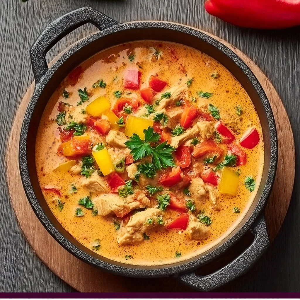 Leckere Gyrossuppe in einer Schüssel mit frischen Kräutern