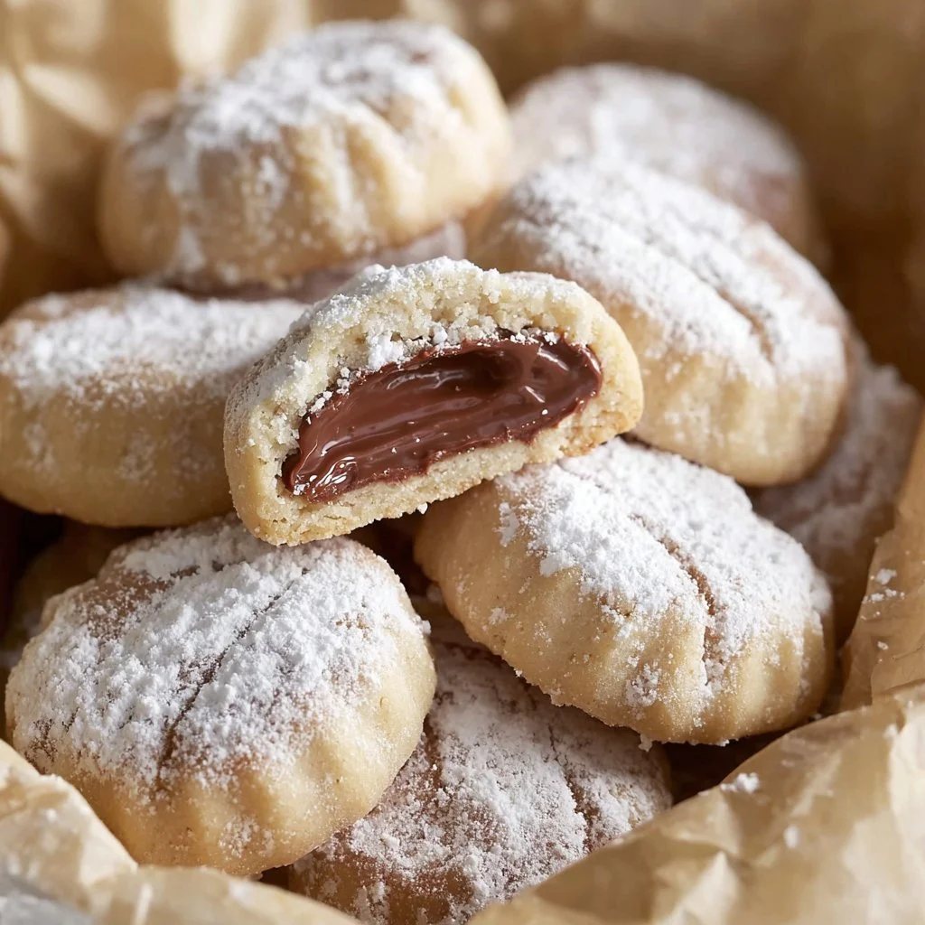 Leckere Kinderriegel-Plätzchen auf einem Teller, dekoriert mit Schokolade.