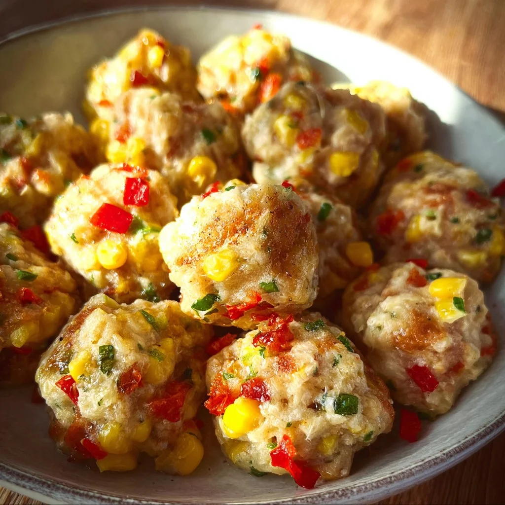 Leckere Pizza Bällchen auf einem Teller serviert