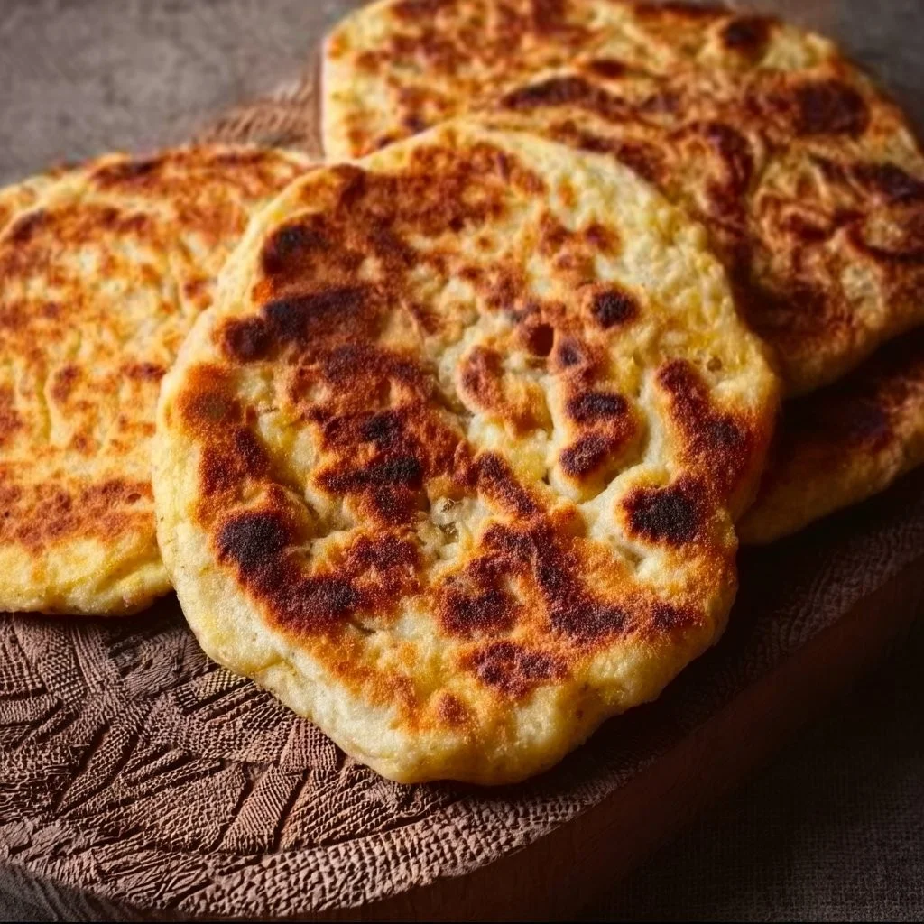 Kalorienarmes Fladenbrot mit nur drei Zutaten auf einem Teller