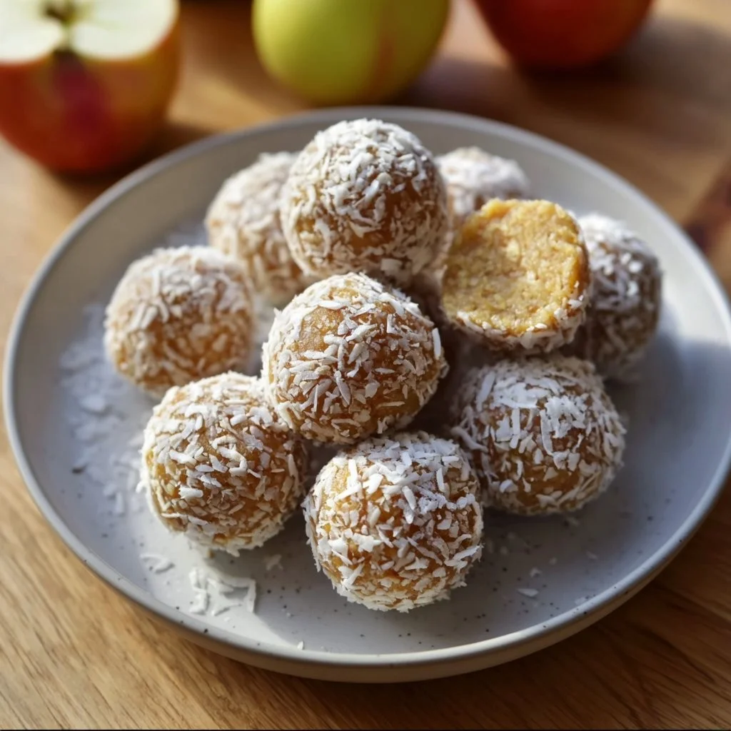 Gesunde Hafer-Apfel-Zimt Bliss Balls als energiereicher Snack