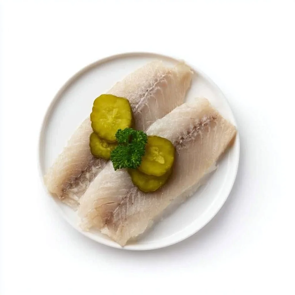 Ketogener Snack Matjesfilets serviert auf einem Teller