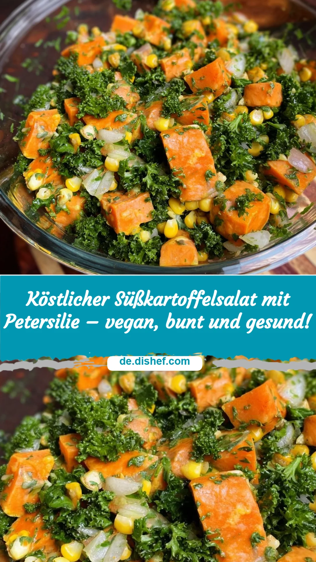 Köstlicher Süßkartoffelsalat mit Petersilie – vegan, bunt und gesund!