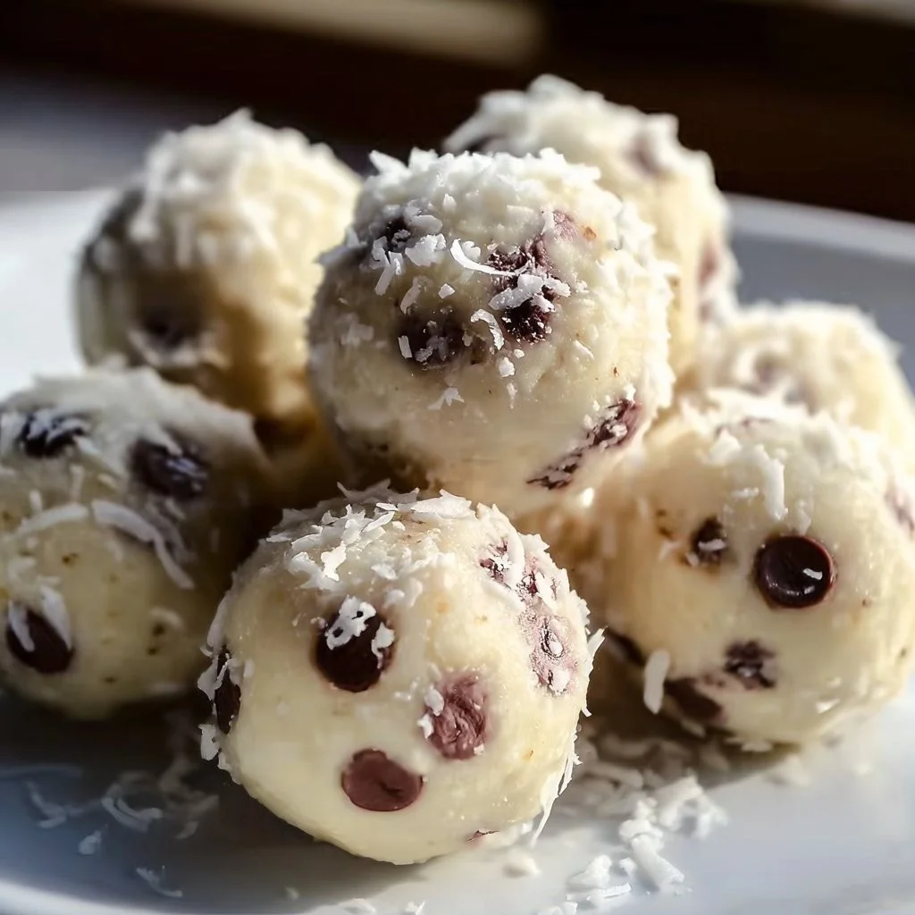 Köstliche Quark-Bällchen auf einem Teller serviert.
