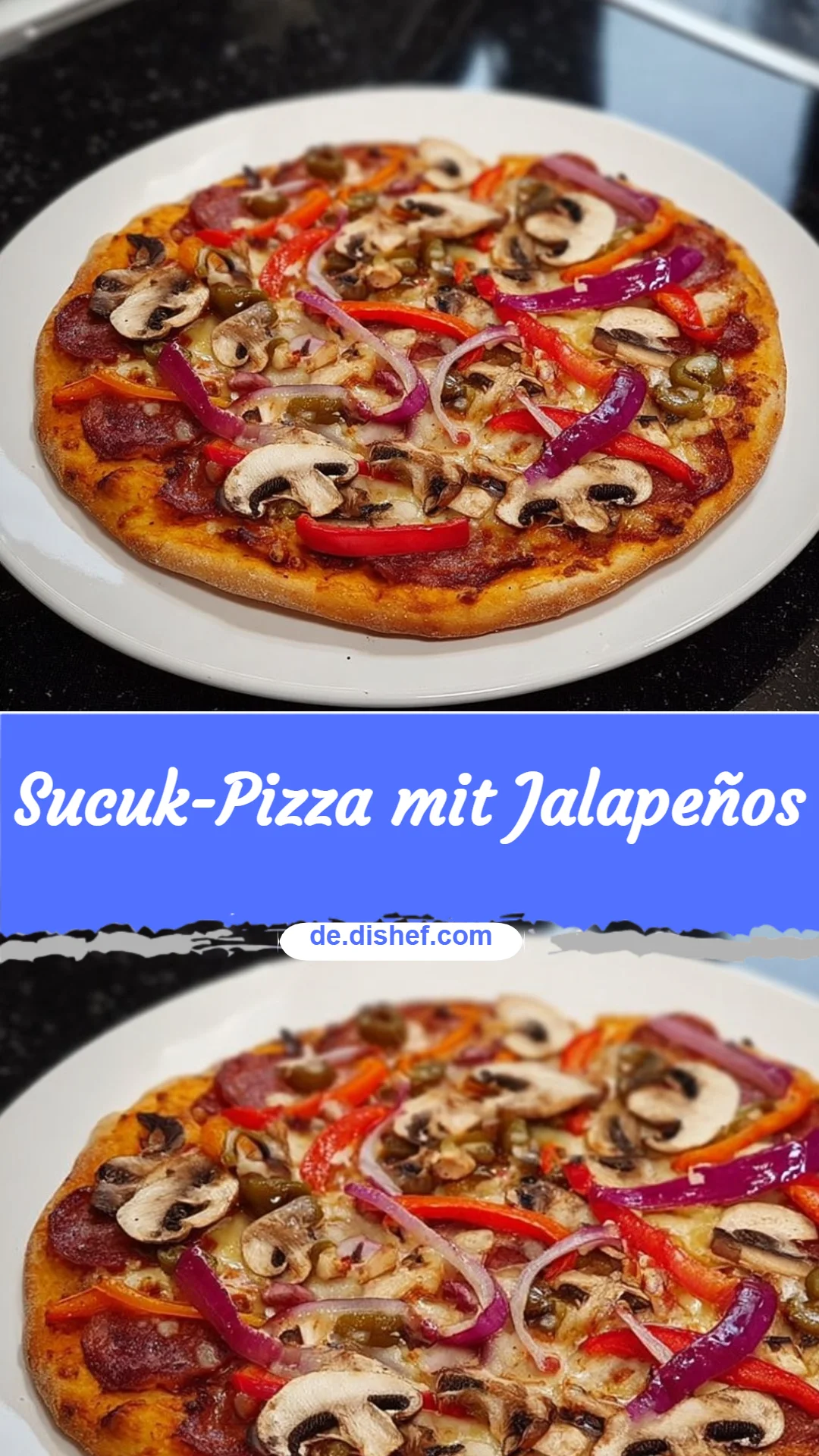 Sucuk-Pizza mit Jalapeños