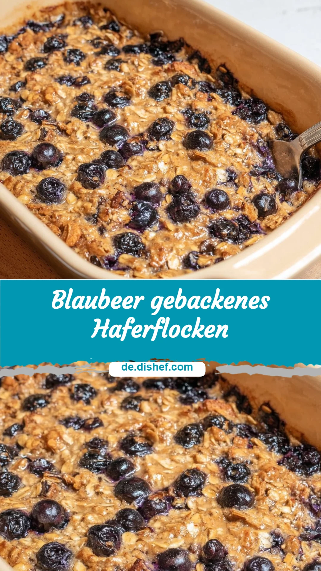 Blaubeer gebackenes Haferflocken