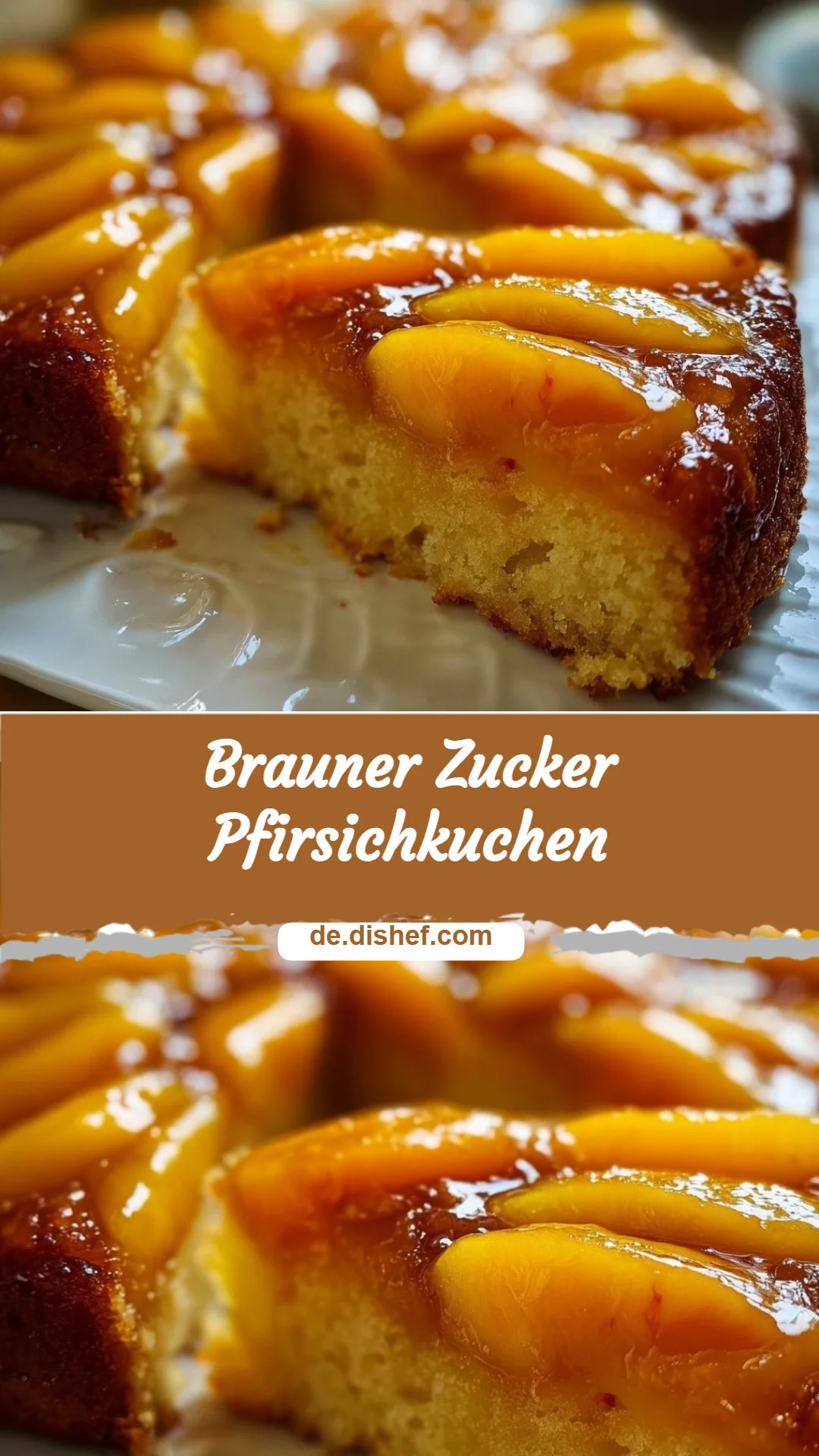 Brauner Zucker Pfirsichkuchen