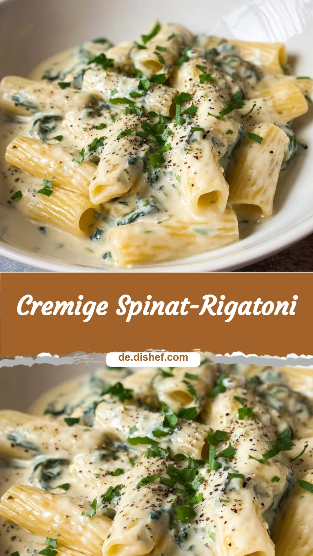 Cremige Spinat-Rigatoni