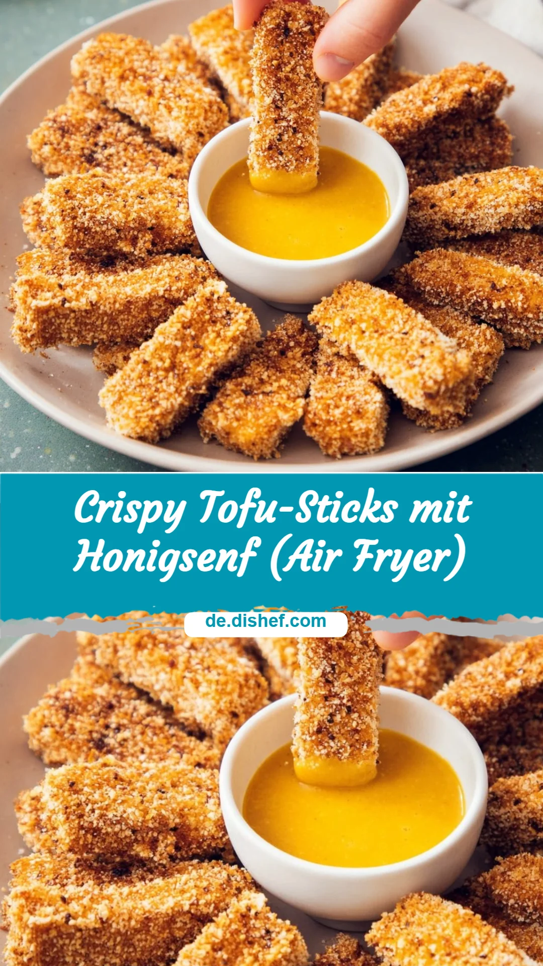 Crispy Tofu-Sticks mit Honigsenf (Air Fryer)