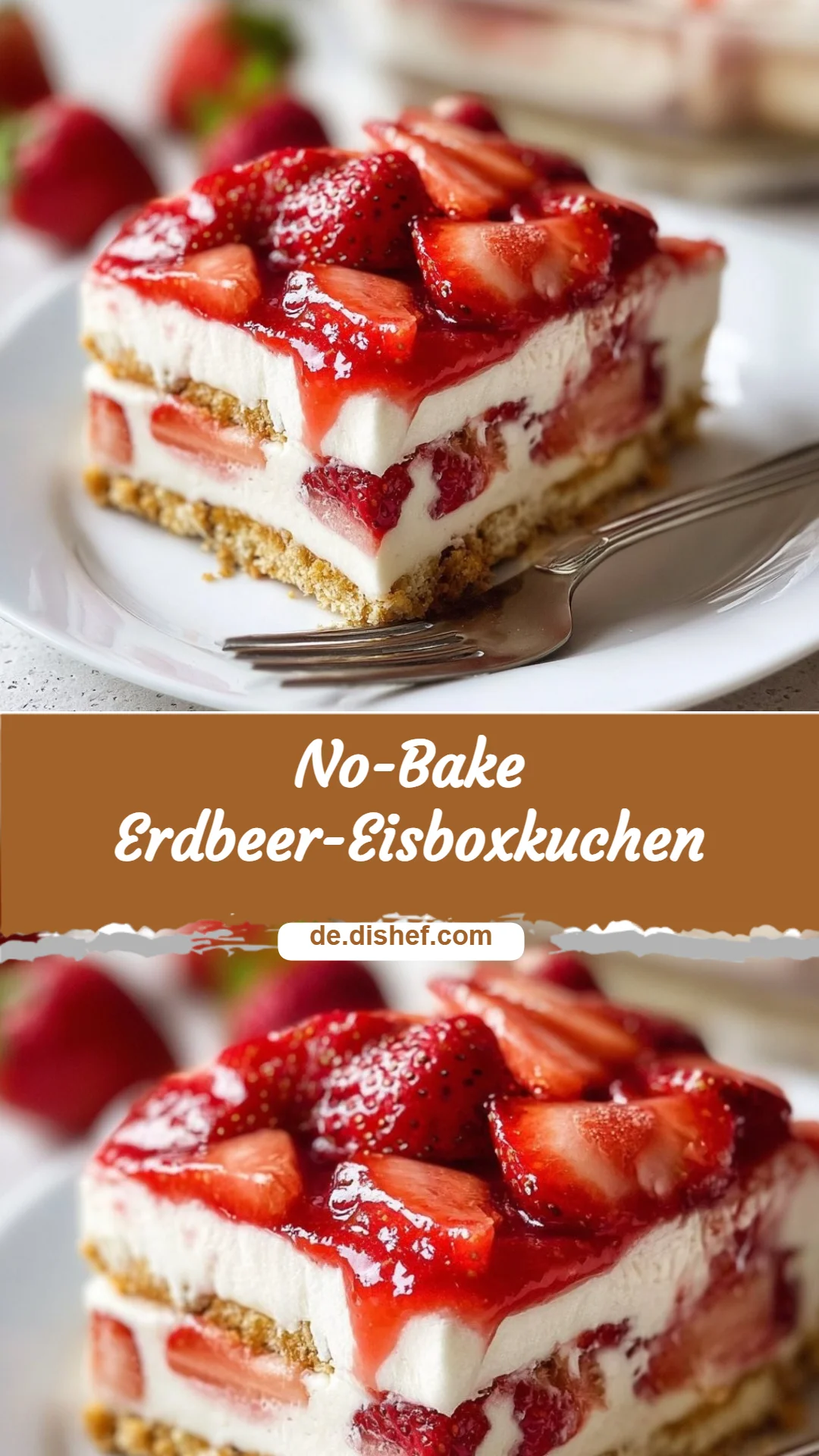 No-Bake Erdbeer-Eisboxkuchen