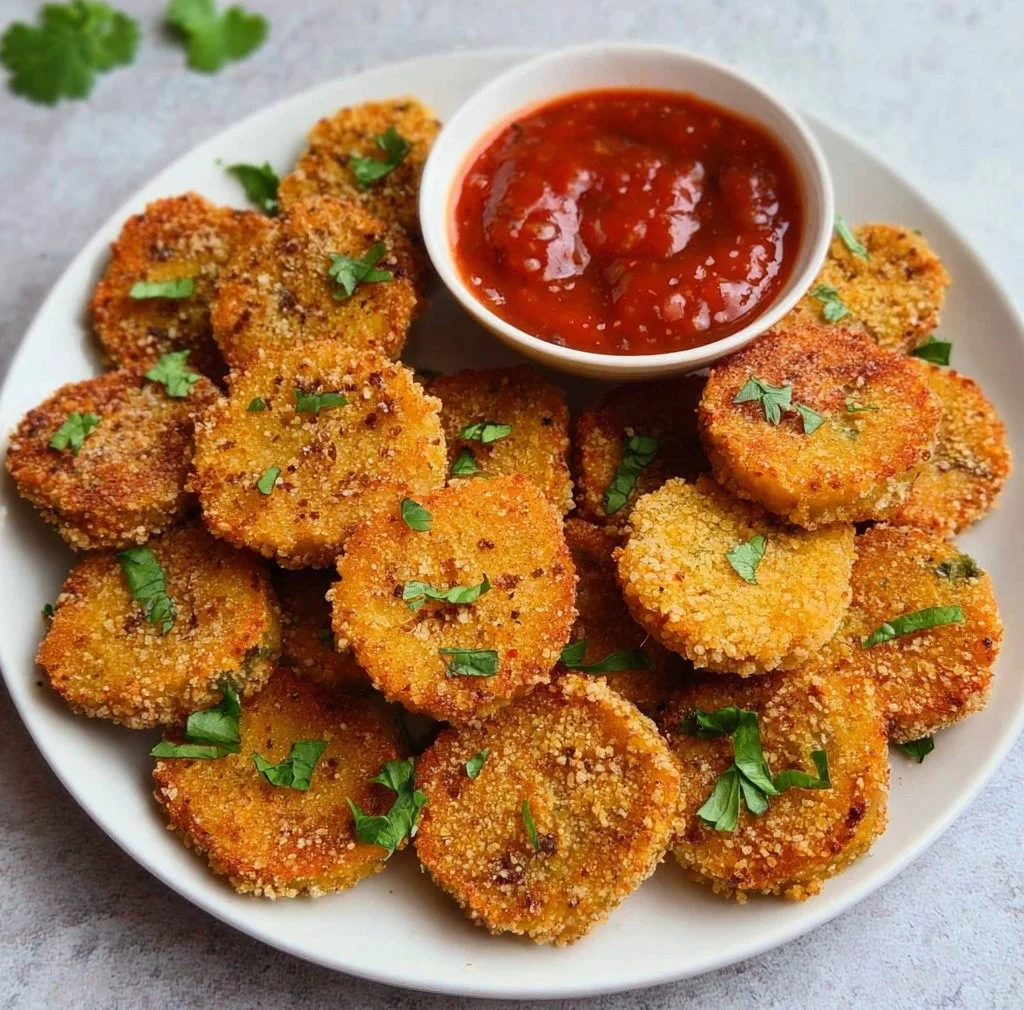 Vegane Kichererbsennuggets auf einem Teller, ideal für gesunde Snacks.