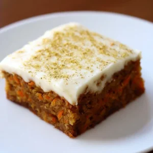 Saftige Karottenkuchen Riegel aus frischen Zutaten, ideal für Snacks.