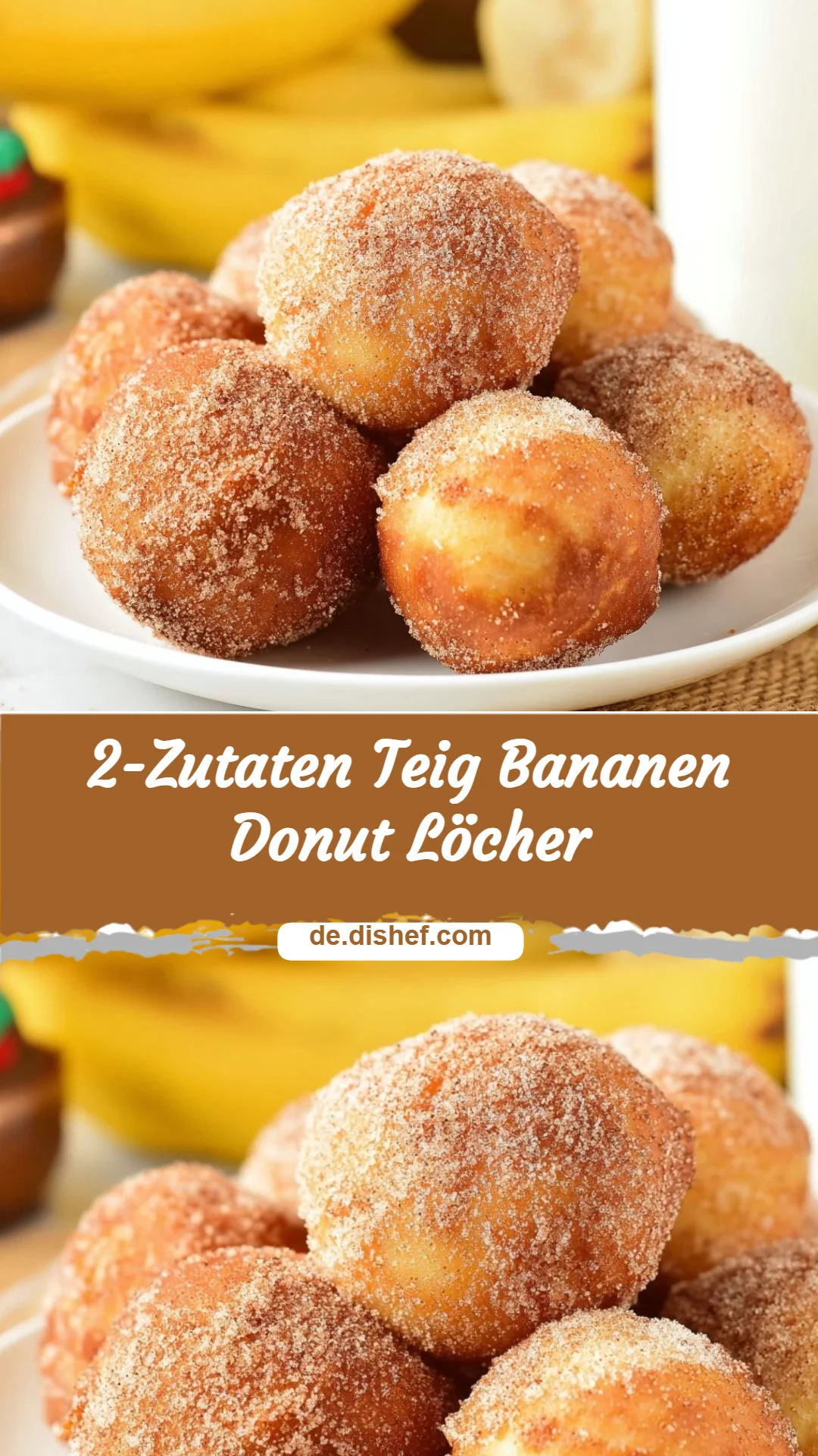 2-Zutaten Teig Bananen Donut Löcher