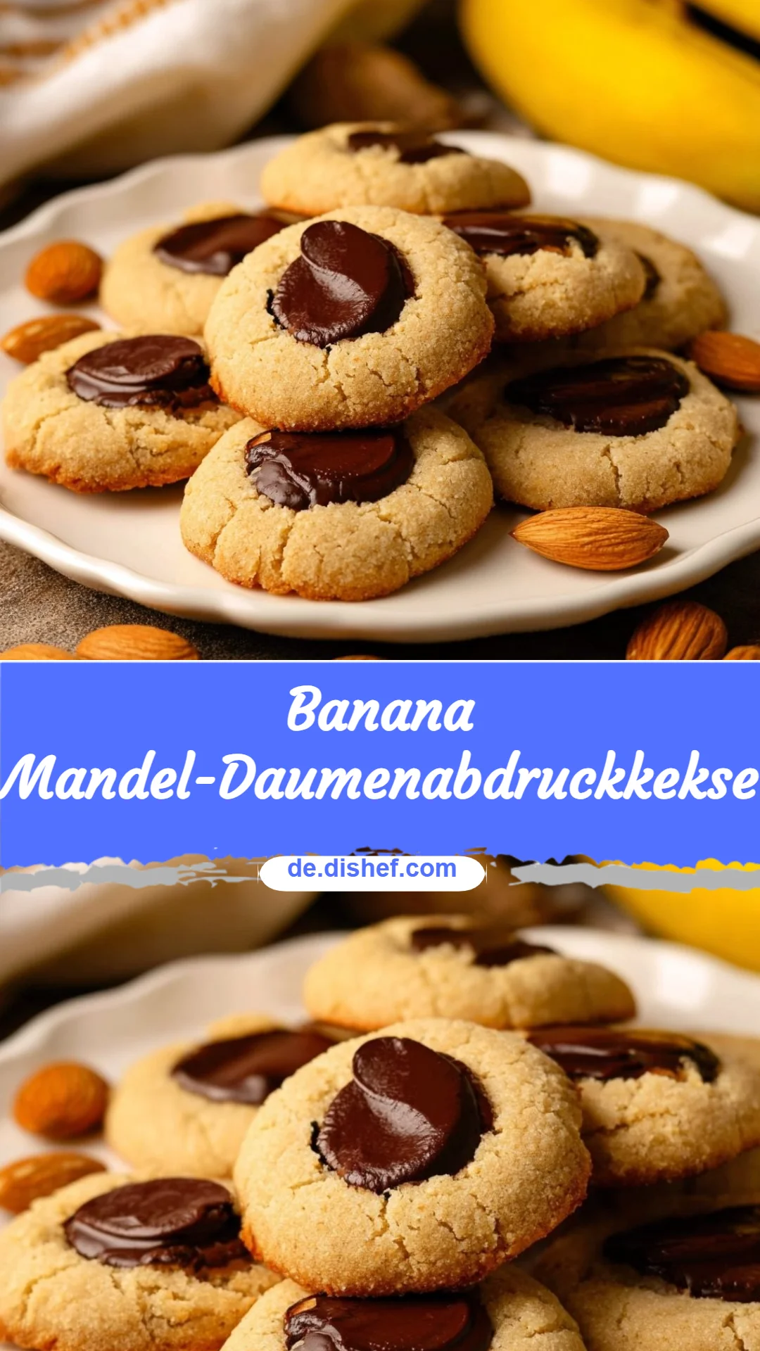 Banana Mandel-Daumenabdruckkekse