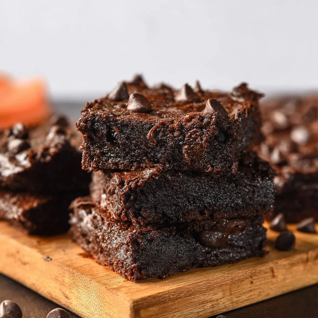Saftige Bananen-Möhren-Brownies auf einem Teller