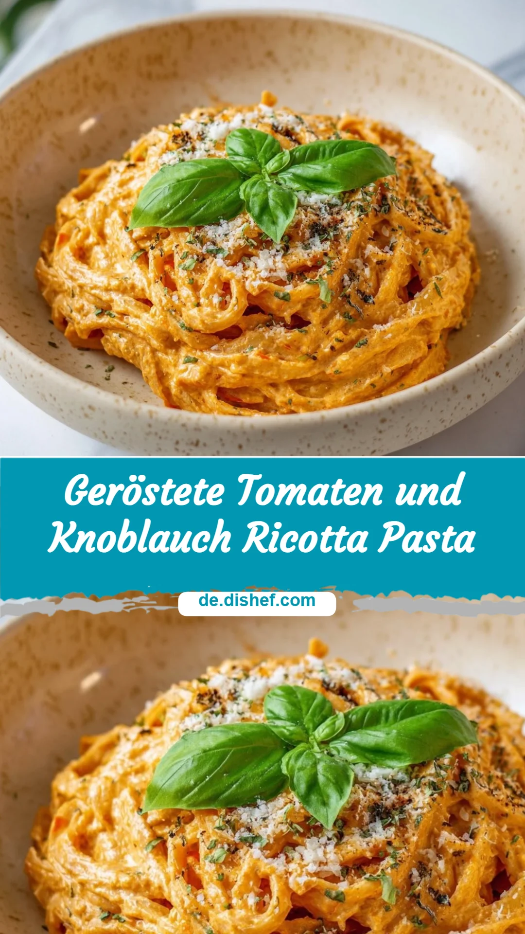 Geröstete Tomaten und Knoblauch Ricotta Pasta
