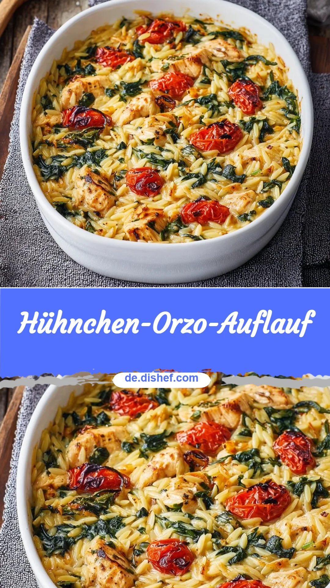 Hühnchen-Orzo-Auflauf