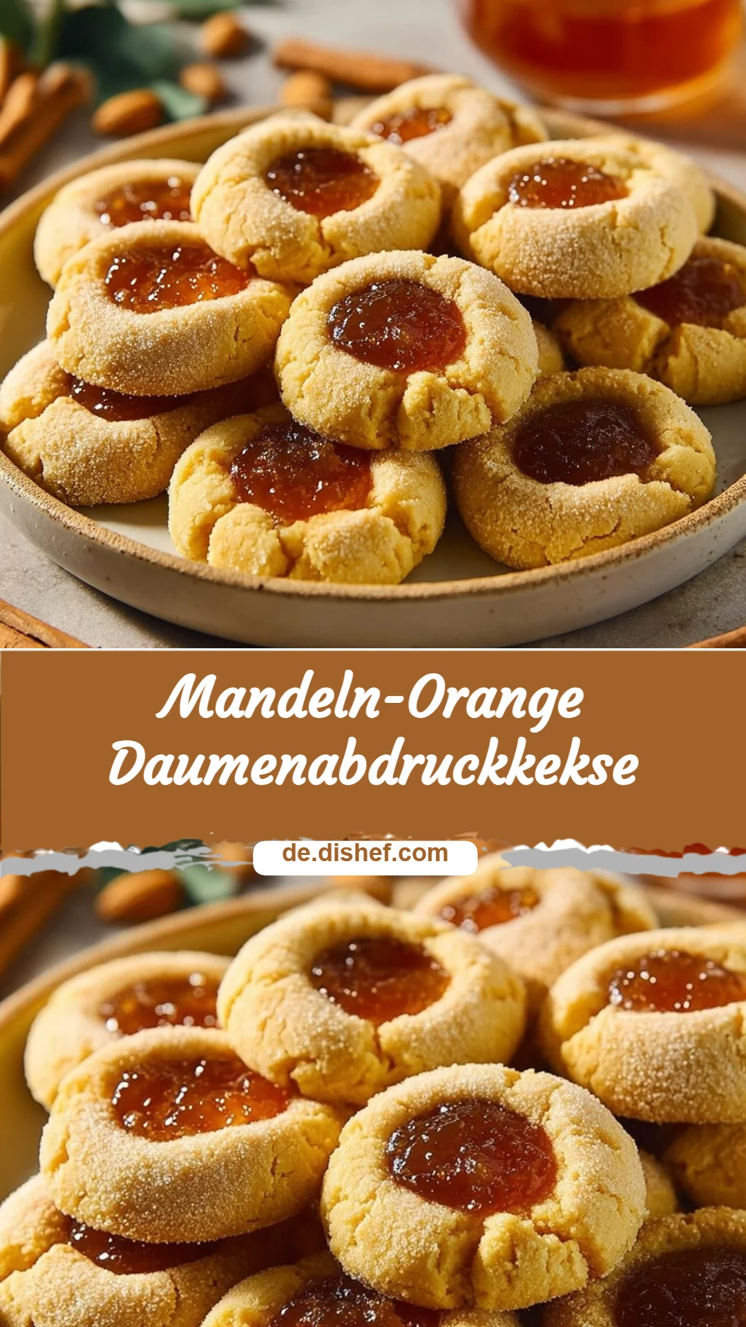 Mandeln-Orange Daumenabdruckkekse