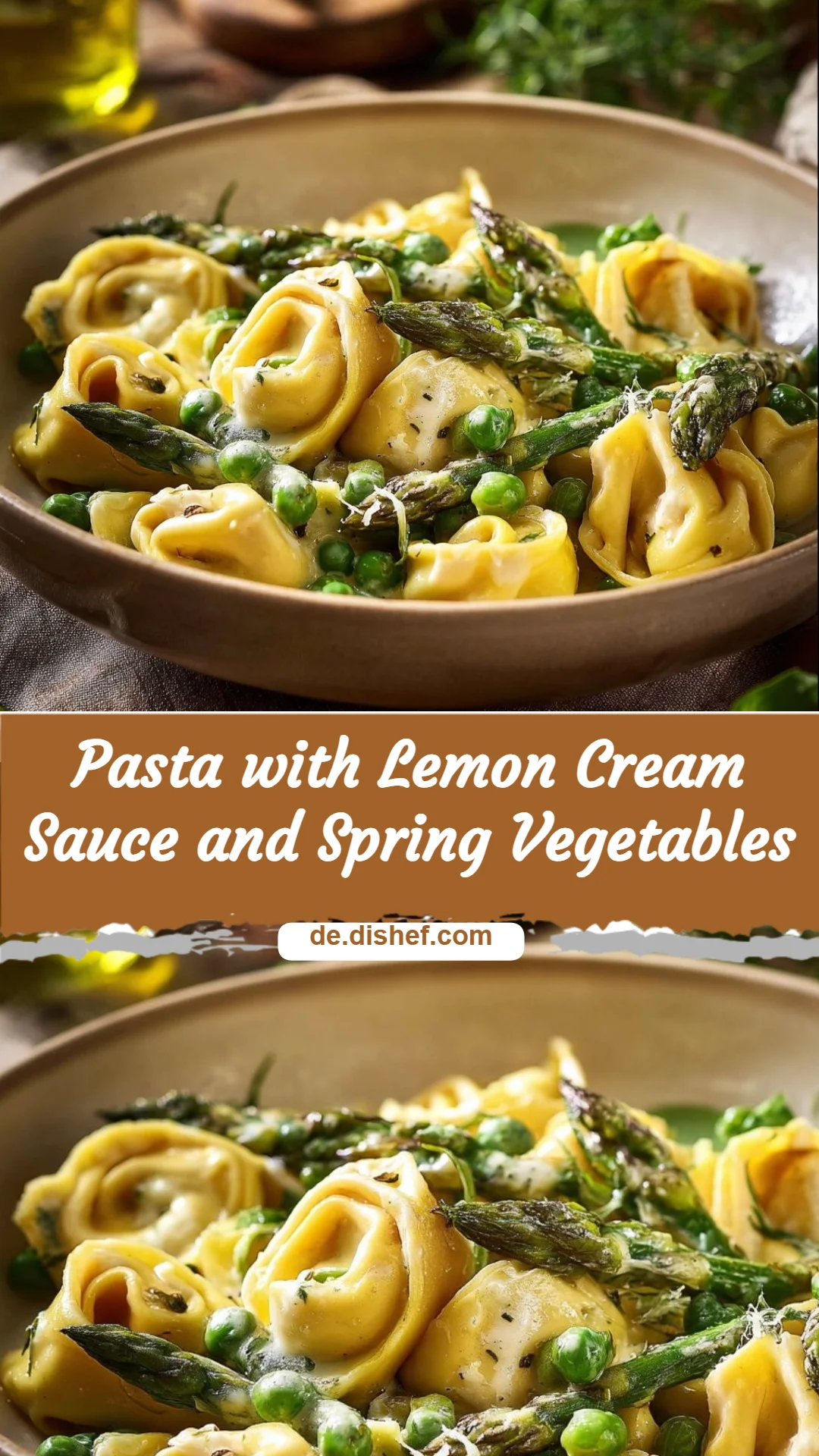 Pasta with Lemon Cream Sauce and Spring Vegetables
