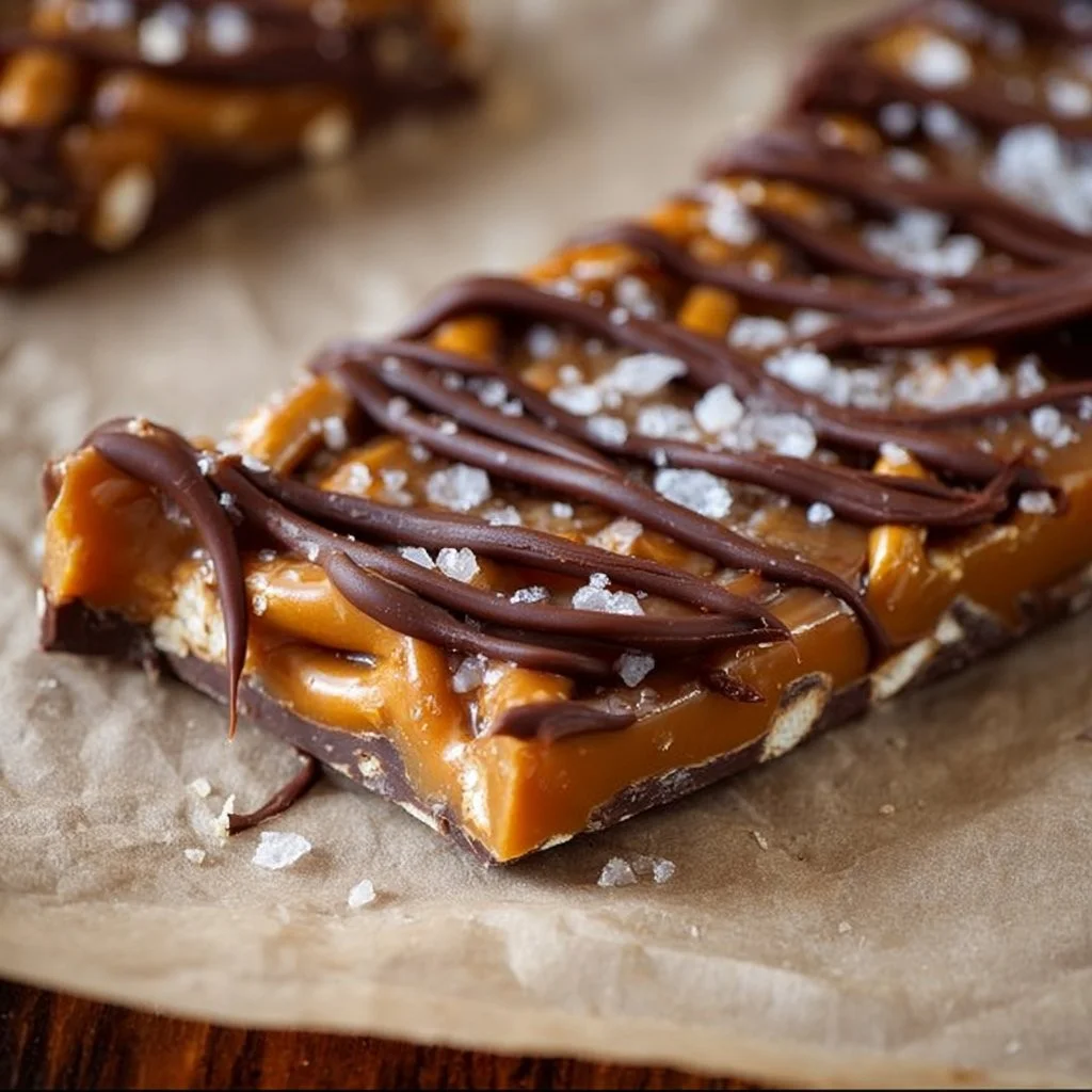 Salzkaramell-Pretzel-Riegel - süß-salzige Snack-Delikatesse
