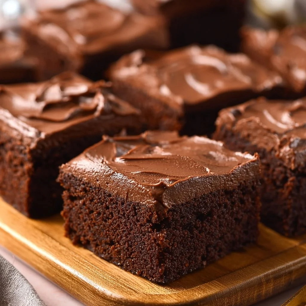 Schokoladen-Protein-Kuchen auf einem Teller serviert
